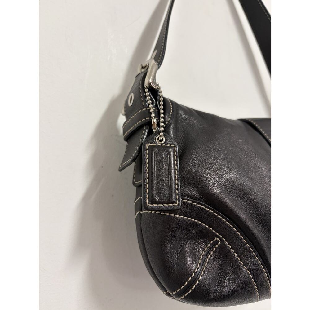 Y2K Coach HO50-9247 Small Vintage Black Soho Leather Shoulder Bag 90’s Silver - Picture 6 of 16